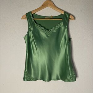 Caslon Teal Satin Tank Top